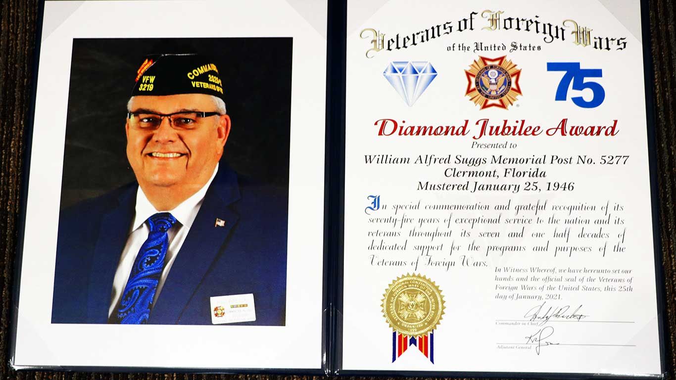 Veterans Of Foreign Wars 75 Diamond Jubilee Award
